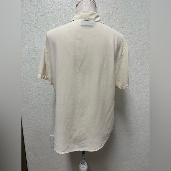 DKNY 100% Silk Ivory Button-Up Blouse *small flaw* - Picture 14 of 16